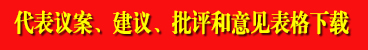 代表方案、建议、批评和意见表格下载